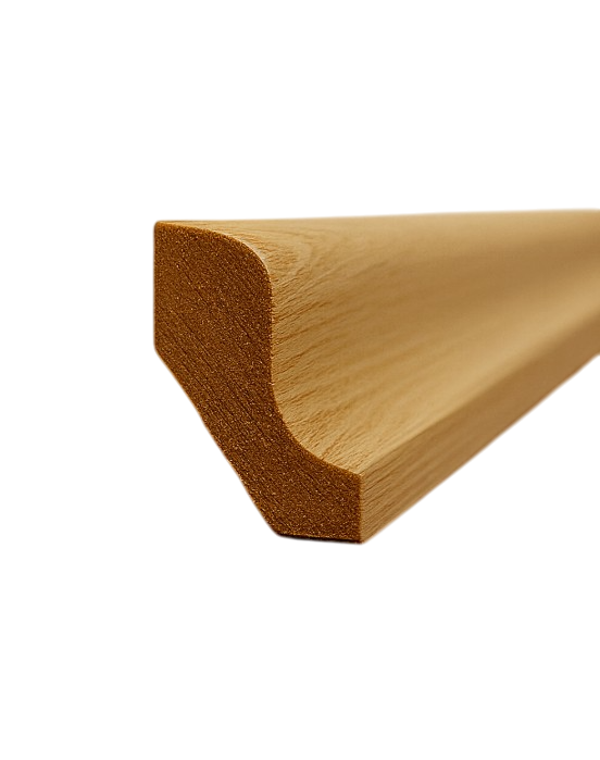 Плинтус деревянный из дуба Софт лайн под покраску 37х25 мм (29954346)
