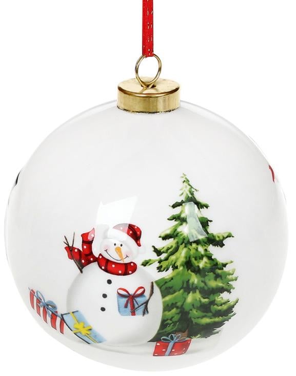 Набор керамических шаров Снеговики 10х10х11,5 см 4 шт. (BD-811-517)