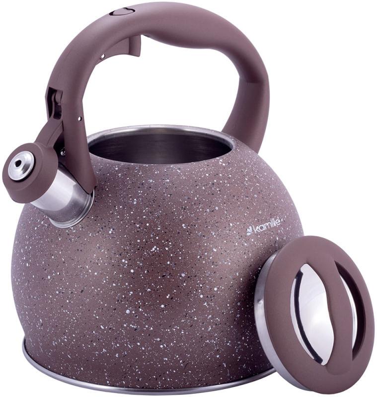 Чайник Kamille Whistling Kettle з нержавіючої сталі зі свистком 3 л Коричневий - фото 2 Чайник Kamille Whistling Kettle з нержавіючої сталі зі свистком 3 л Коричневий - фото 2