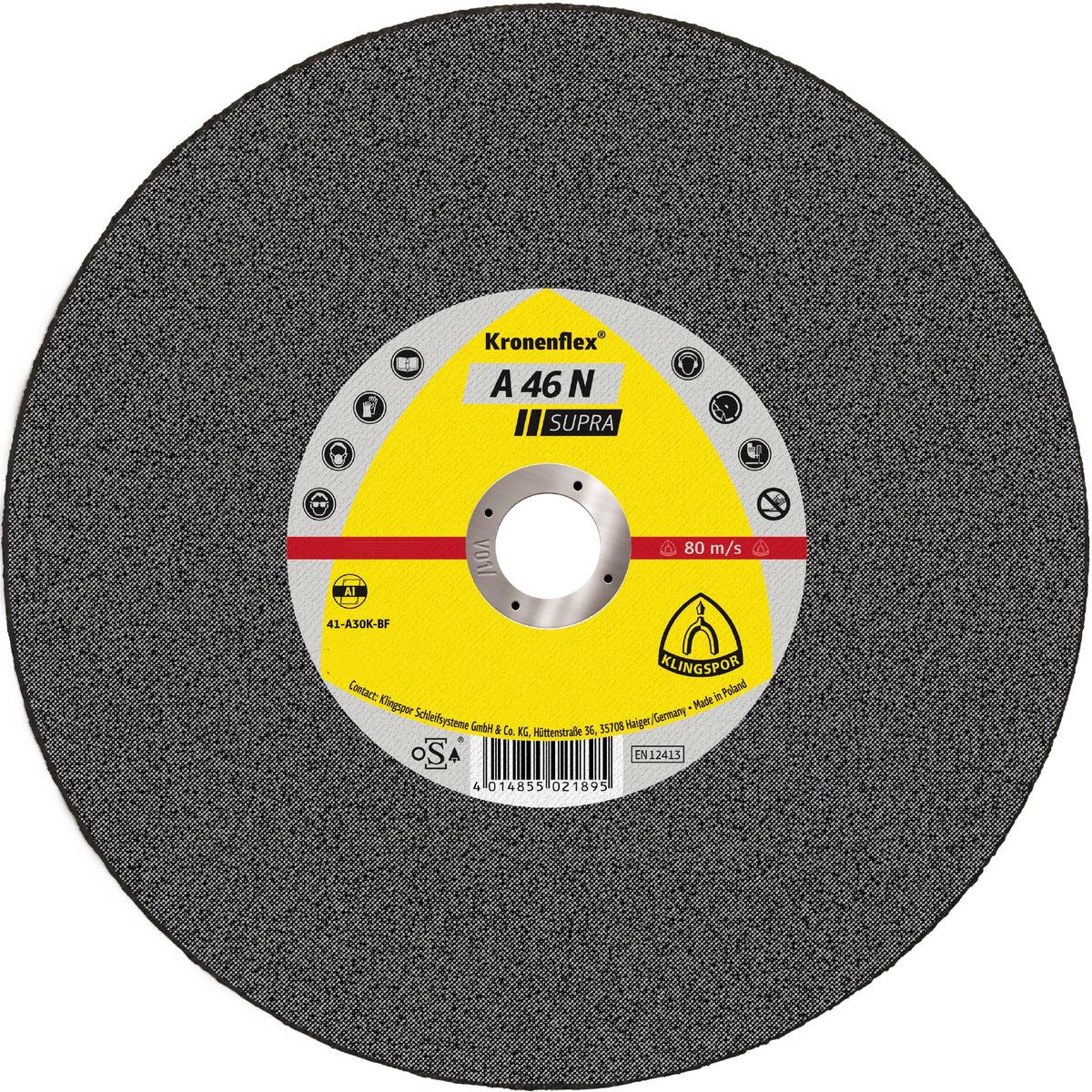 Отрезной диск Klingspor Kronenflex А46N Supra прямой по металлу 125х2,5х22,23 мм (21071)