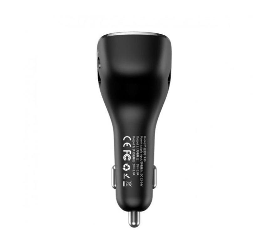 Модулятор FM в машину с функцией зарядного устройства 2 USB порта Baseus Streamer F40 AUX Bluetooth 5,0 MP3 Dual-USB 3А (CCF40-01) - фото 2
