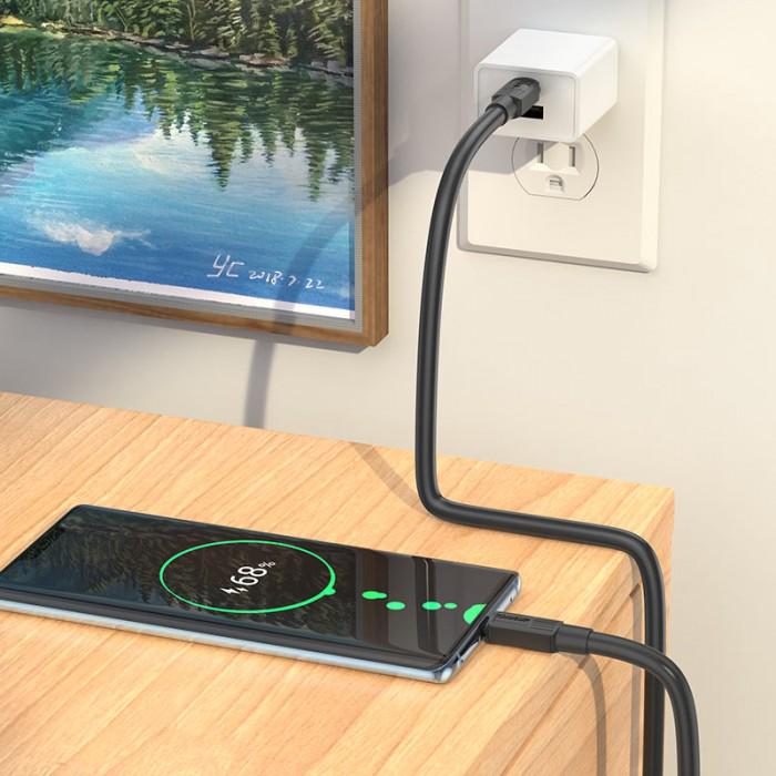 Кабель Hoco X84 Solid Type-C to Type-C charging ток до 3A для смартфонов 60W 1 м Черный - фото 3
