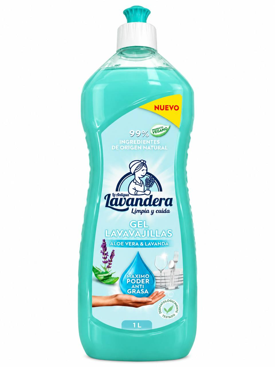 Гель для мытья посуды Lavandera Aloe Vera & Lavanda с ароматом алоэ и лаванды 1 л (38455987)