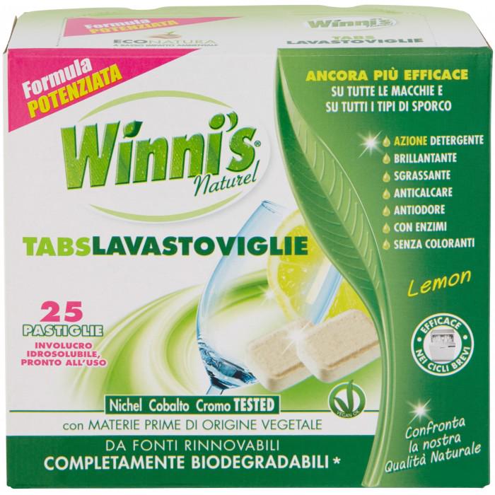 Таблетки для посудомийної машини гіпоалергенні Winni's Tabs Lavastoviglie Lemon 25 шт.