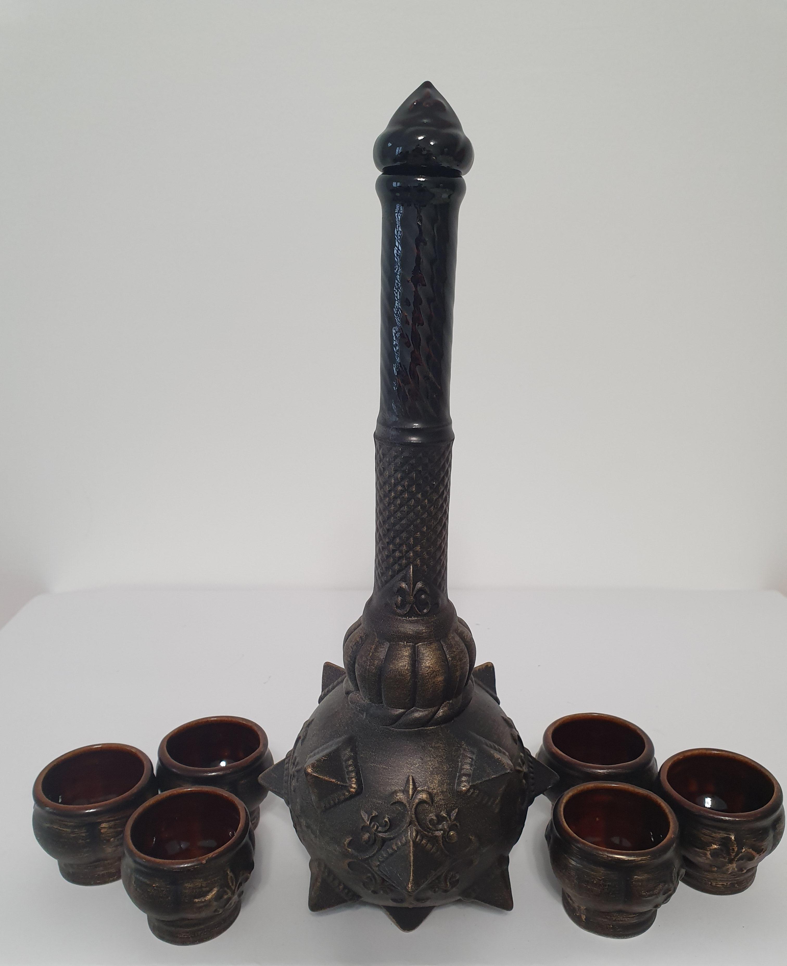 Подарочный набор для алкоголя штоф с рюмками Булава керамика (3228)