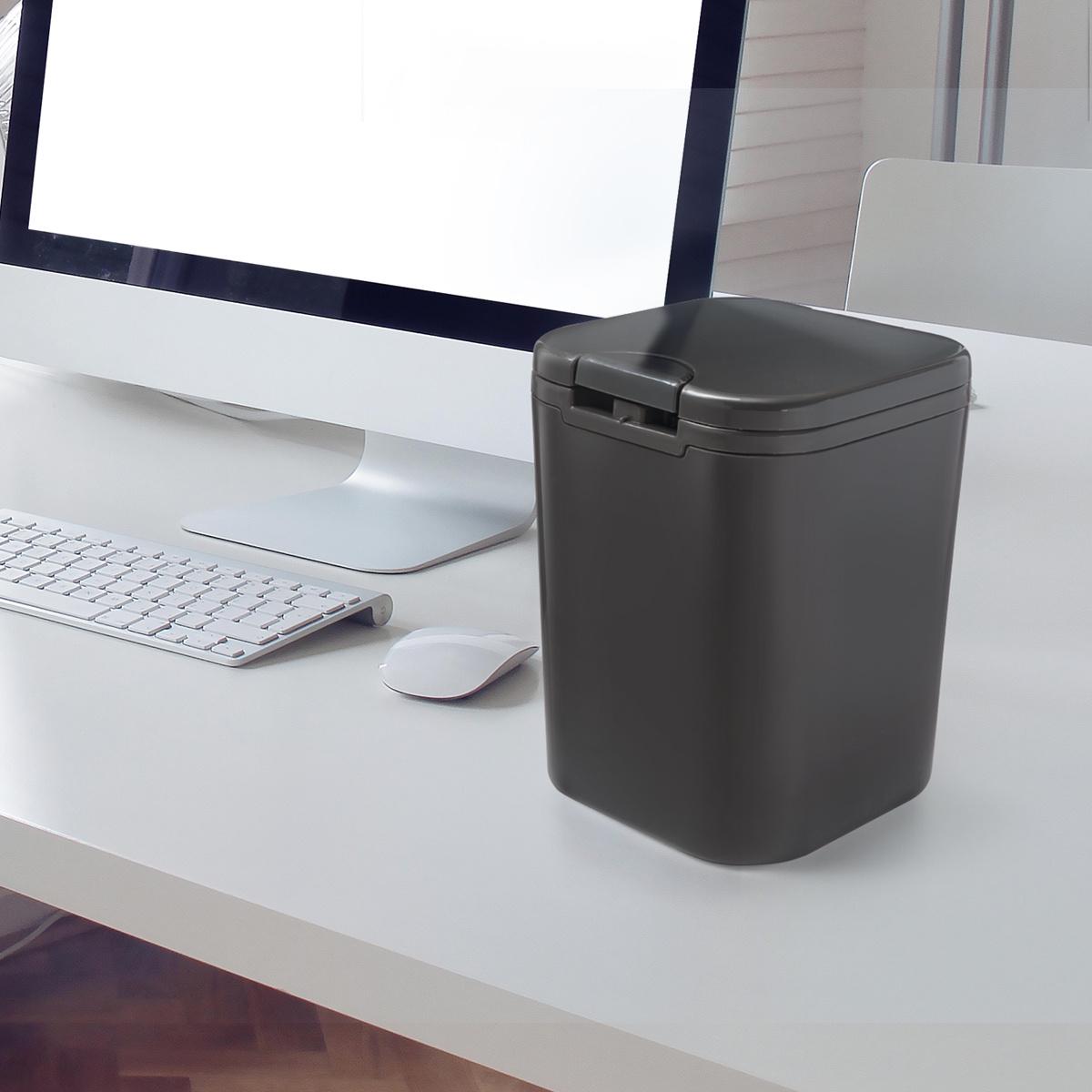 Відро для сміття MVM BIN-06 2L ANTHRACITE з кришкою 2 л Чорний (211551) - фото 5