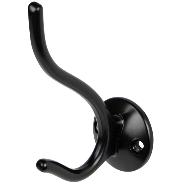 Гачок меблевий Miradel з двома вішалками металевий 92x76x38 мм Чорний (MK0595)