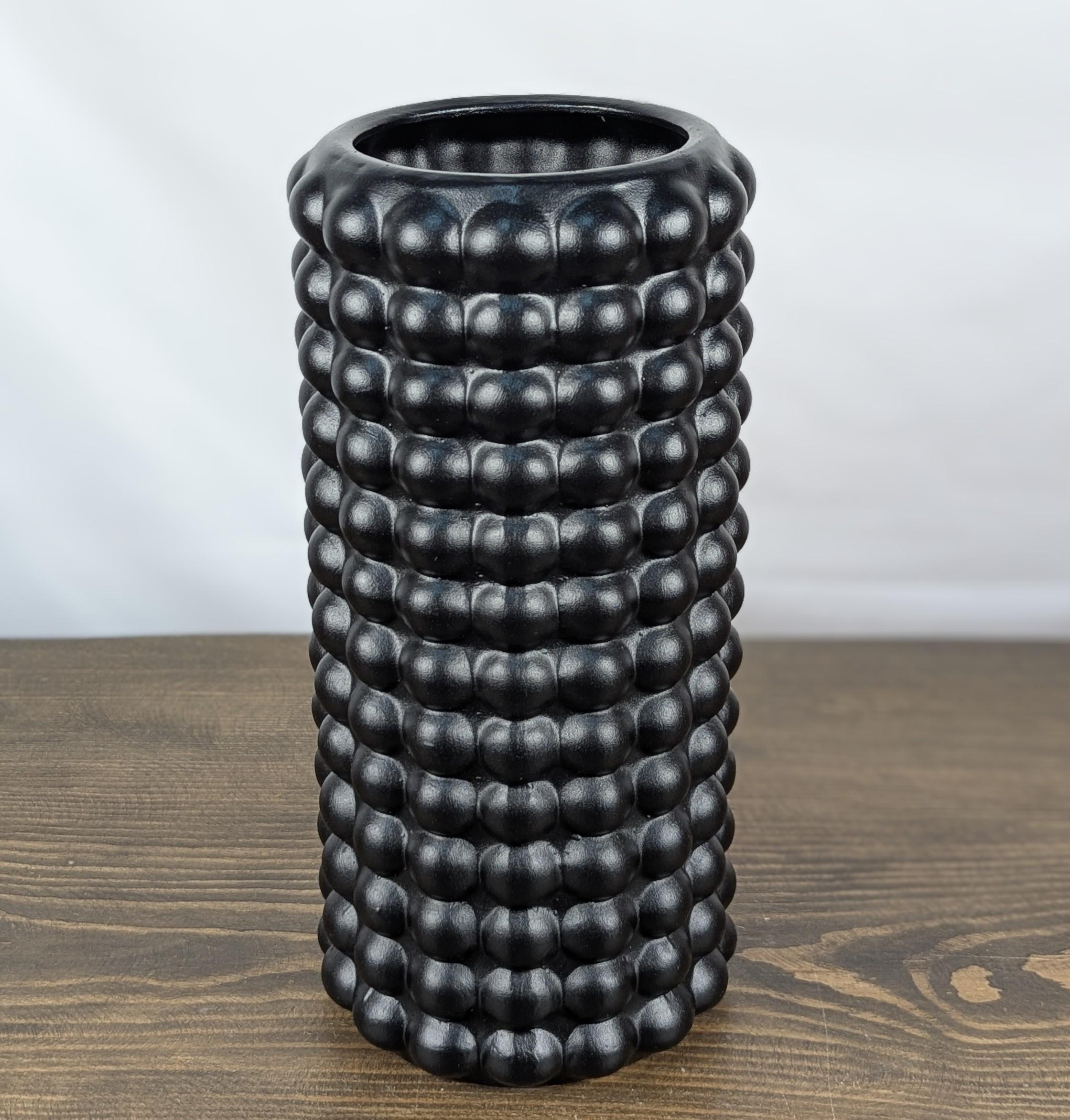 Ваза Nana ceramics Бамбл 33 см муар Черный