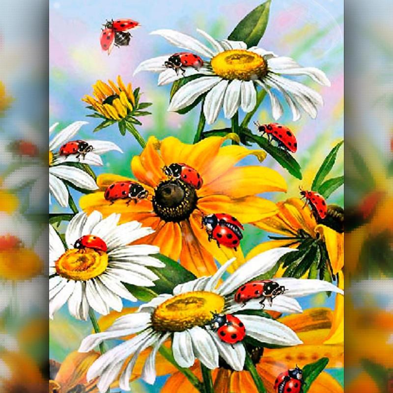 Алмазная вышивка The Wortex Diamonds Цветы 30x40 см TWD10040