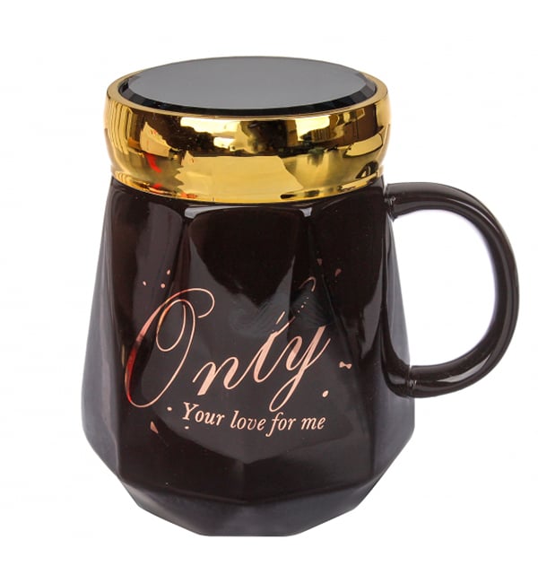 Чашка керамическая Only 550 мл с закручивающейся крышкой