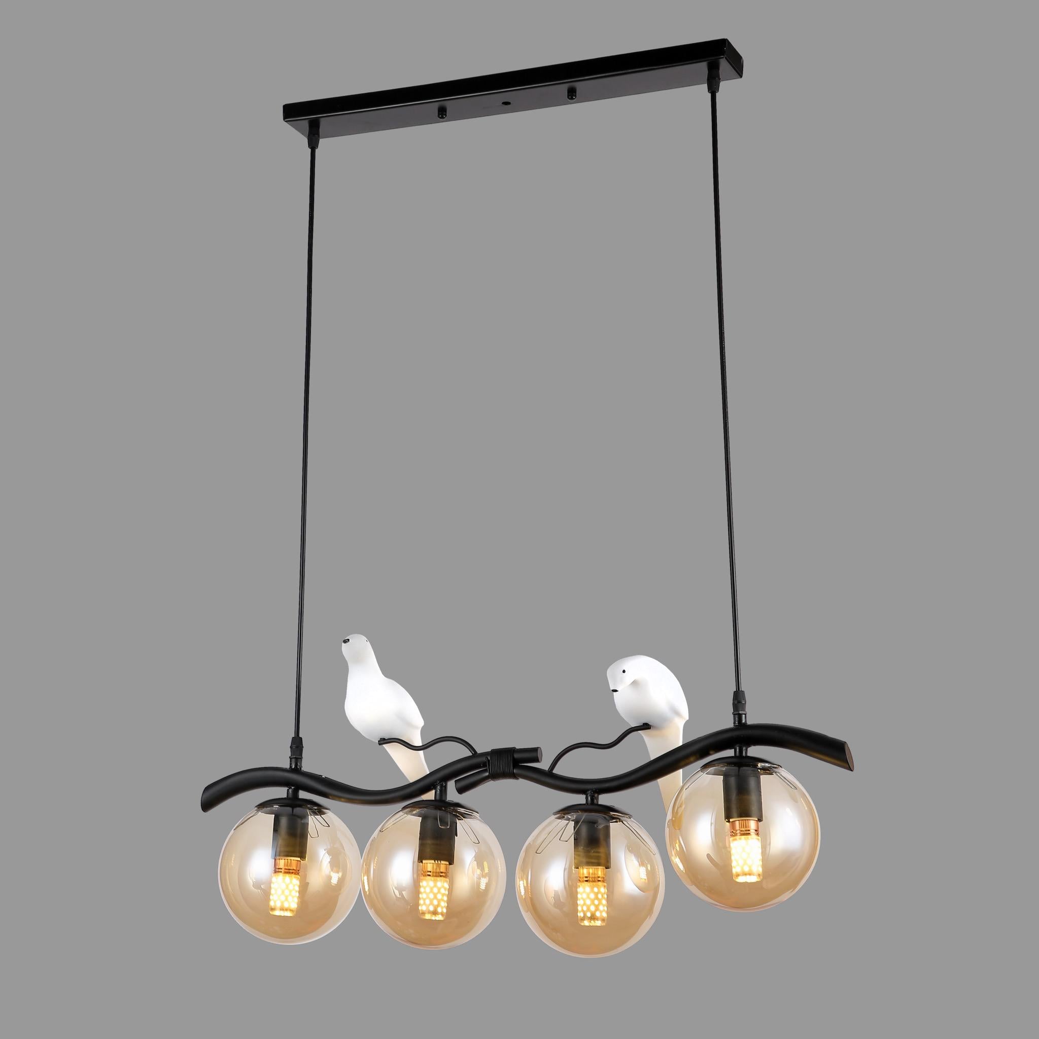 Люстра Birds с кофейными плафонами Черный Люстра Birds с кофейными плафонами Черный