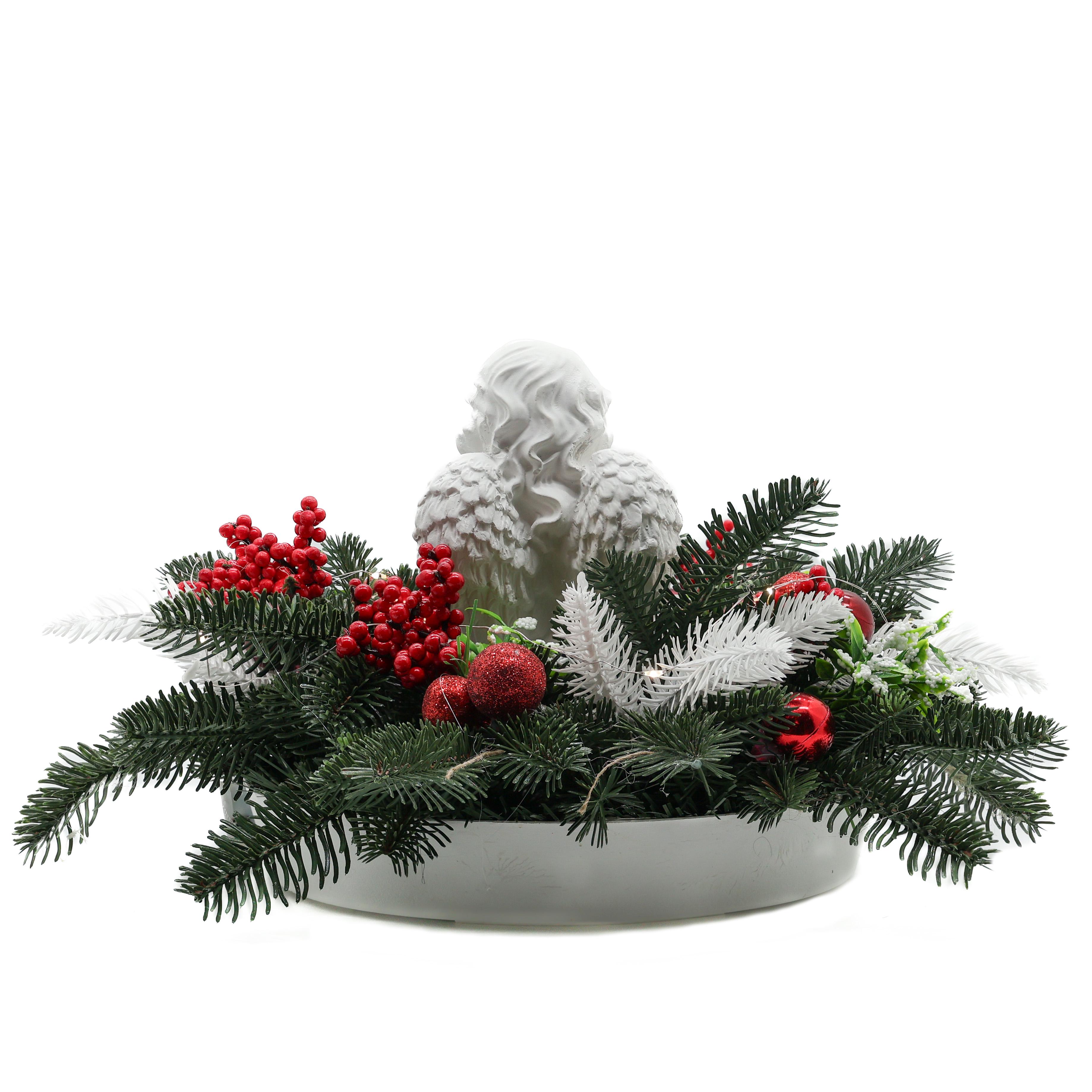 Композиция GALA DECOR с ангелом на отягощенной подставке с лед подсветкой 30х18 см - фото 5