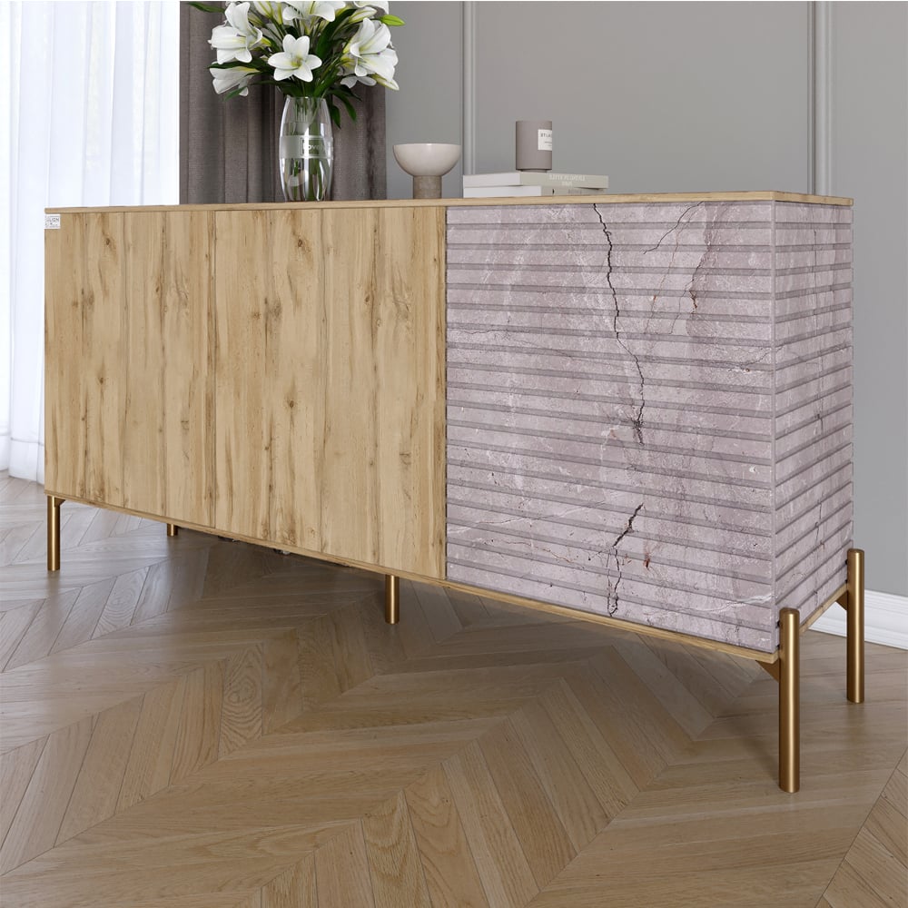 Комод Lion Грей 154x38x76,5 см Дуб Аппалачи/Камень (LION-041853)