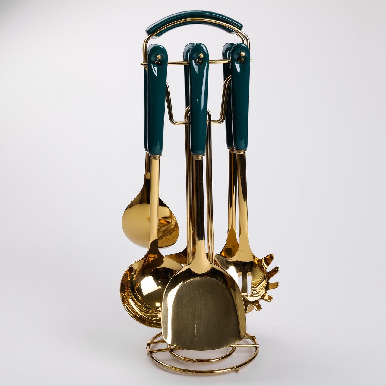 Набор кухонных принадлежностей на подставке 6 шт. Изумрудный (HP-20-67) - фото 4 Набор кухонных принадлежностей на подставке 6 шт. Изумрудный (HP-20-67) - фото 4