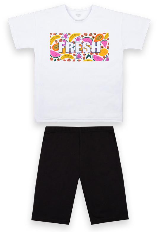 Костюм детский хлопковый летний для девочки Gabbi KS-21-9 128 см Белый (12660)