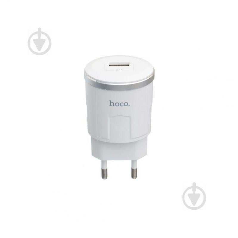 Зарядное устройство Hoco C37A 2.4A 1 USB с кабелем Type C Белый