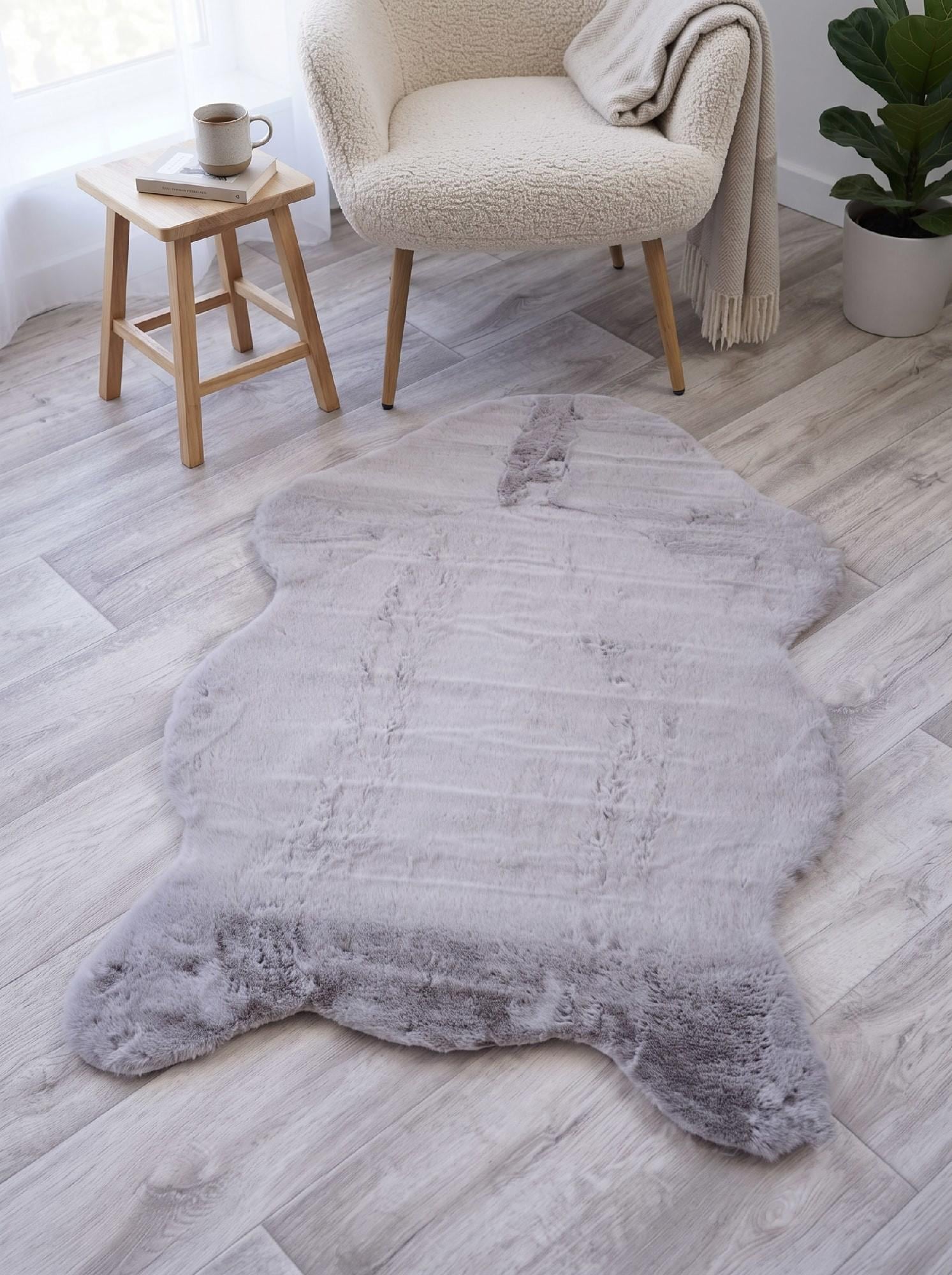 Ковер с высоким ворсом Estera TPR 100x150 см Light Grey Skin (105991015)