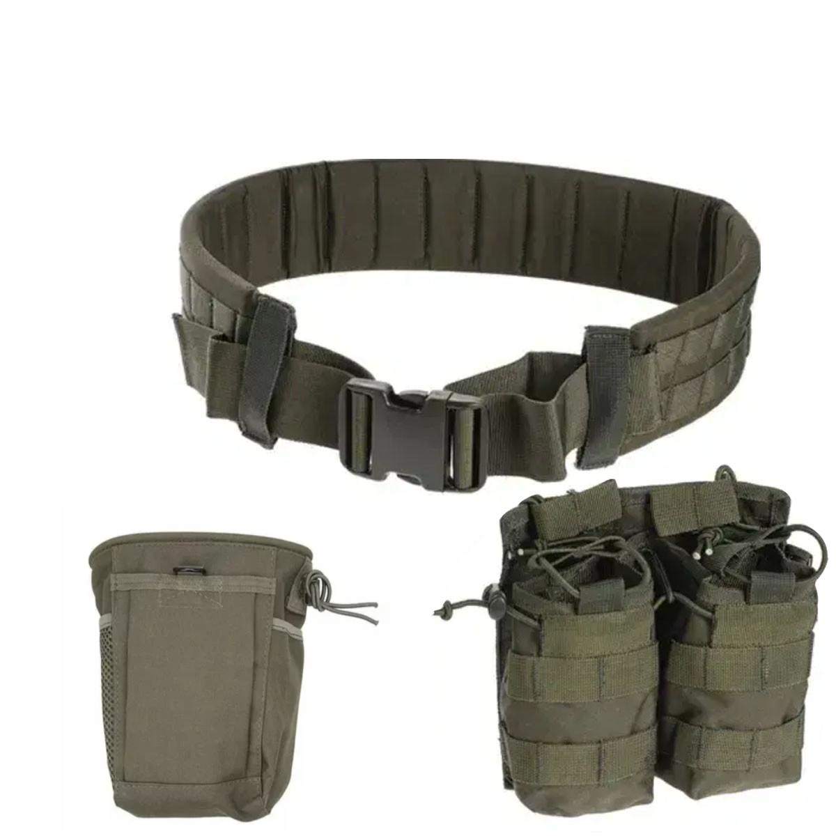 Комплект Molle Пояс/подсумок 4 магазина/подсумок пустые магазины L Olive
