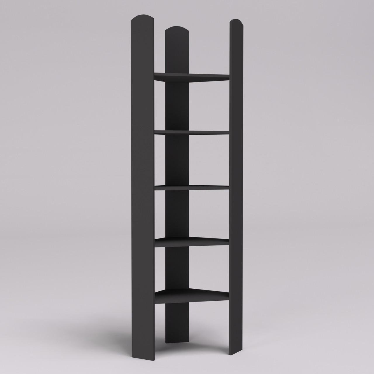 Угловой открытый стеллаж Континент ОС 5 Антрацит 50х50х200 см