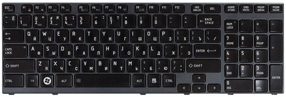 Клавиатура для ноутбука Toshiba Satellite A660/A665 Black Frame Black Клавиатура для ноутбука Toshiba Satellite A660/A665 Black Frame Black