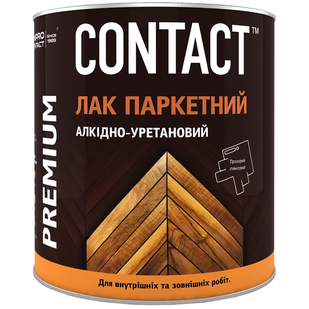Лак паркетный CONTACT алкидно-уретановый однокомпонентный 2,2 кг (3232739854)