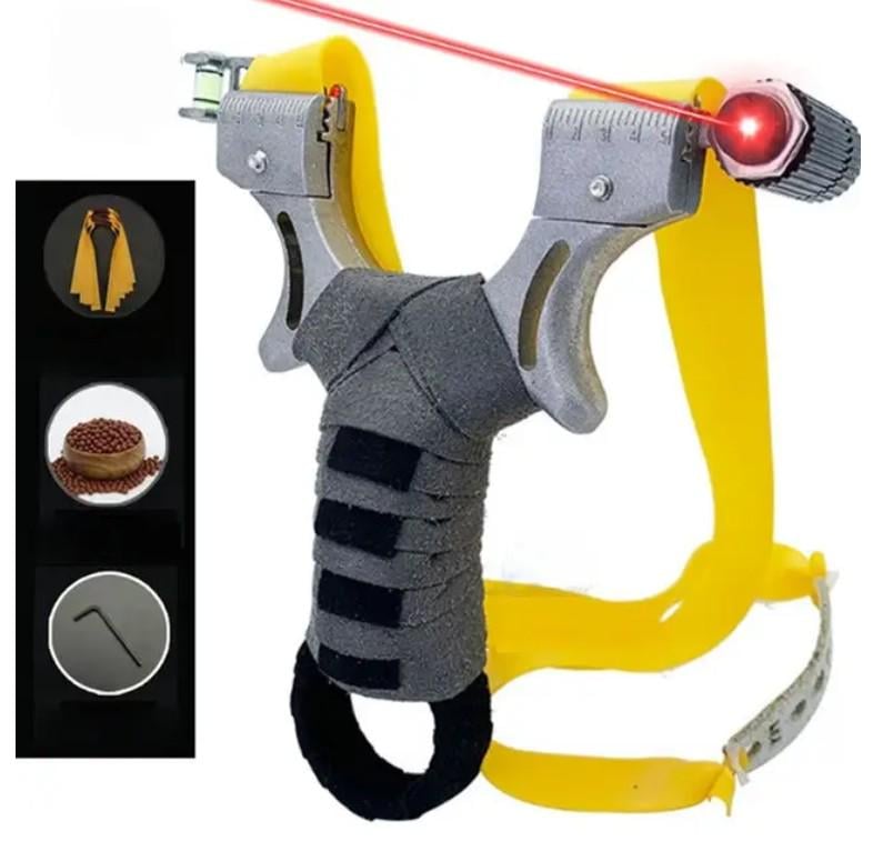 Рогатка спортивная металлическая с лазерным прицелом и керамическими шариками - фото 2 Рогатка спортивная металлическая с лазерным прицелом и керамическими шариками - фото 2