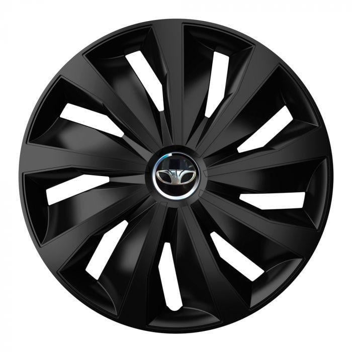 Колпаки для колес 4 Racing Grip Pro Black R15 с логотипом Daewoo 4 шт.