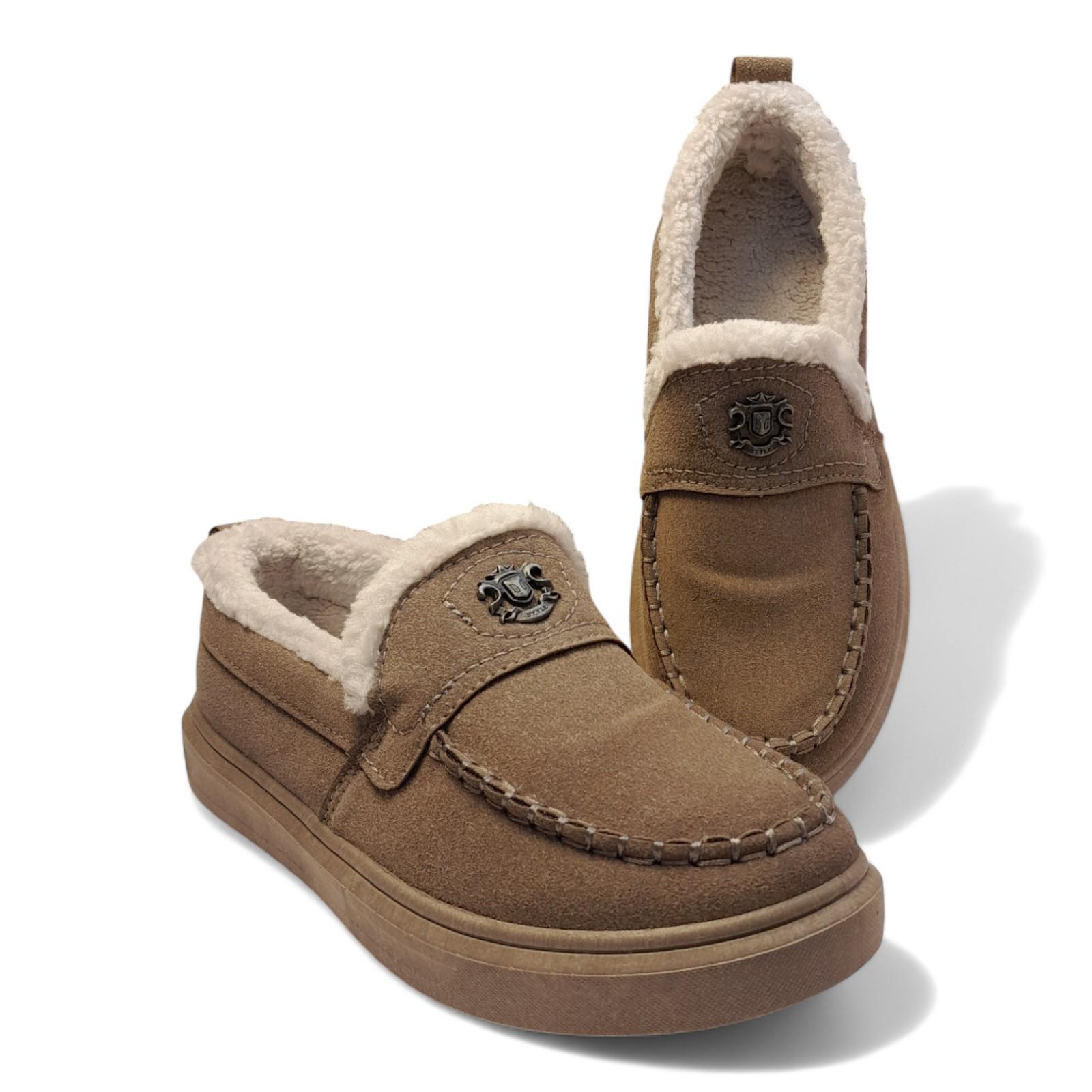 Лоферы женские утепленные Dago из эко-замши на меху р. 37 23,5 см Коричневый (2807957418)