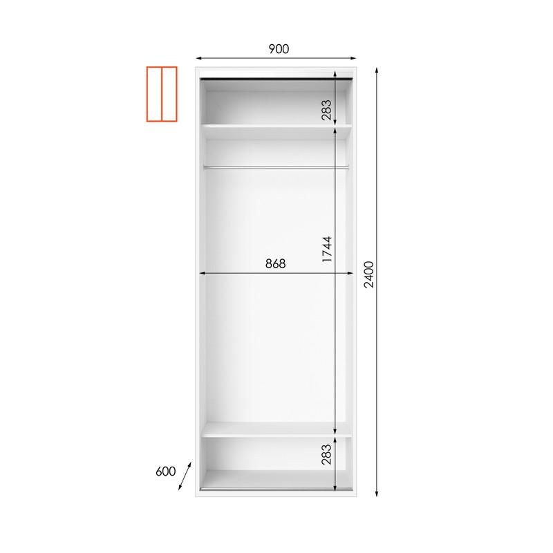 Шафа-купе Idea серія 8 90х60х240 см Білий (1770) - фото 2