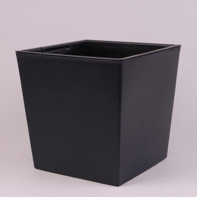 Горшок пластиковый Flora Urbi Square Low 23х23 см матовый Антрацитовый (93386)