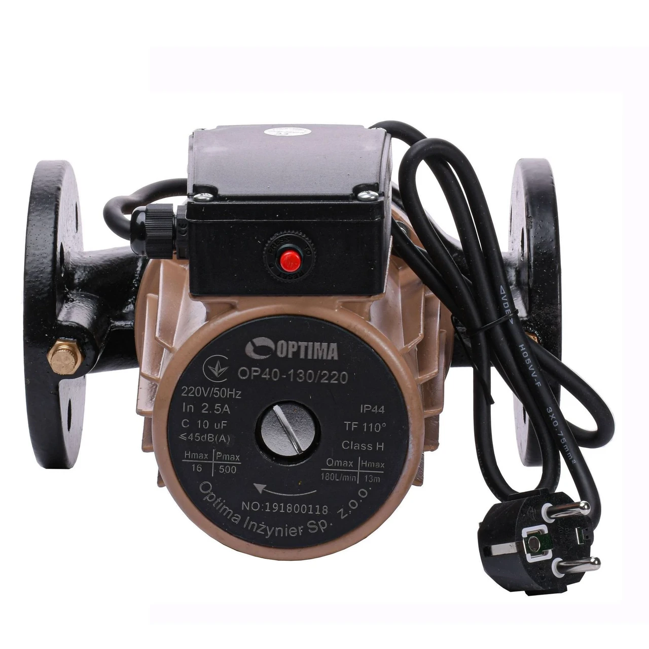 Насос циркуляційний фланцевий Optima OP40-130 кабель з вилкою 220 мм (00001154)