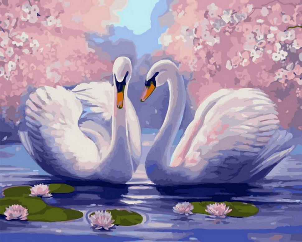 Картина по номерам Brushme Пара лебедей 40x50 см без коробки (BK-GX9009) Картина по номерам Brushme Пара лебедей 40x50 см без коробки (BK-GX9009)