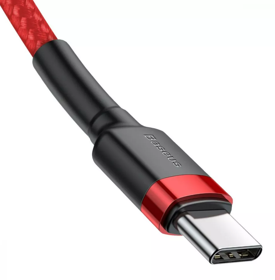 Кабель для зарядки BASEUS CATKLF-AL91 Cafule 100W Type-C to Type-C 2м Red/Black - фото 4 Кабель для зарядки BASEUS CATKLF-AL91 Cafule 100W Type-C to Type-C 2м Red/Black - фото 4