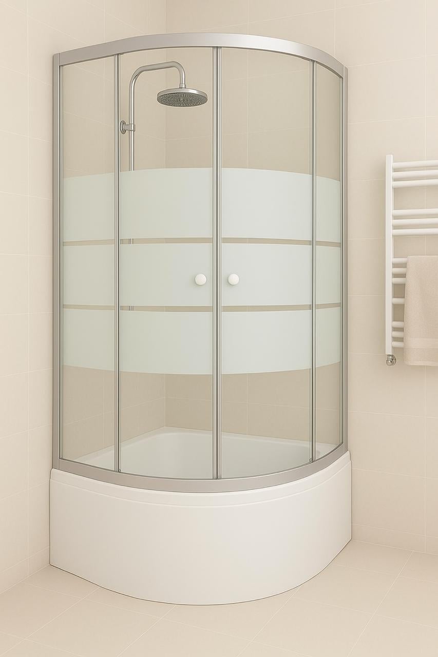 Душевая кабина KO&PO полукруглая поддон 40 см стекло с принтом 90х90х195 см (C10252)