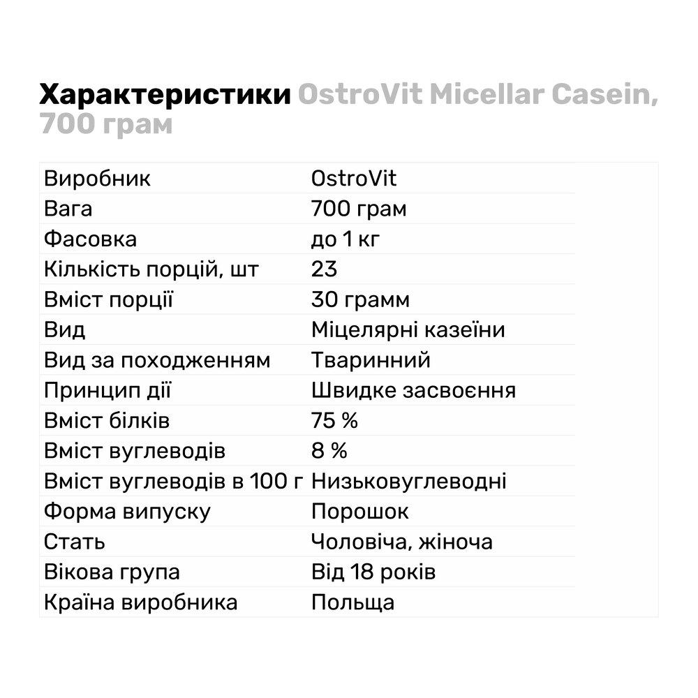 Протеин OstroVit Micellar Casein 700 г Ваниль (1356V1040) - фото 2