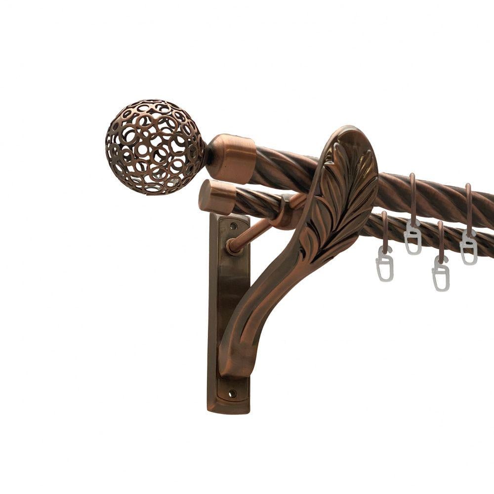 Карниз Orvit Савона металевий дворядний ретро скручена труба кільце металеве 25/19 мм 240 см Мідь (00-00010038) - фото 1 Карниз Orvit Савона металевий дворядний ретро скручена труба кільце металеве 25/19 мм 240 см Мідь (00-00010038) - фото 1