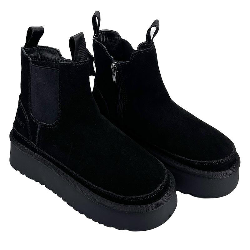 Уги жіночі замшеві на платформі на замку 50825-1 p. 40 25,5 см Чорний
