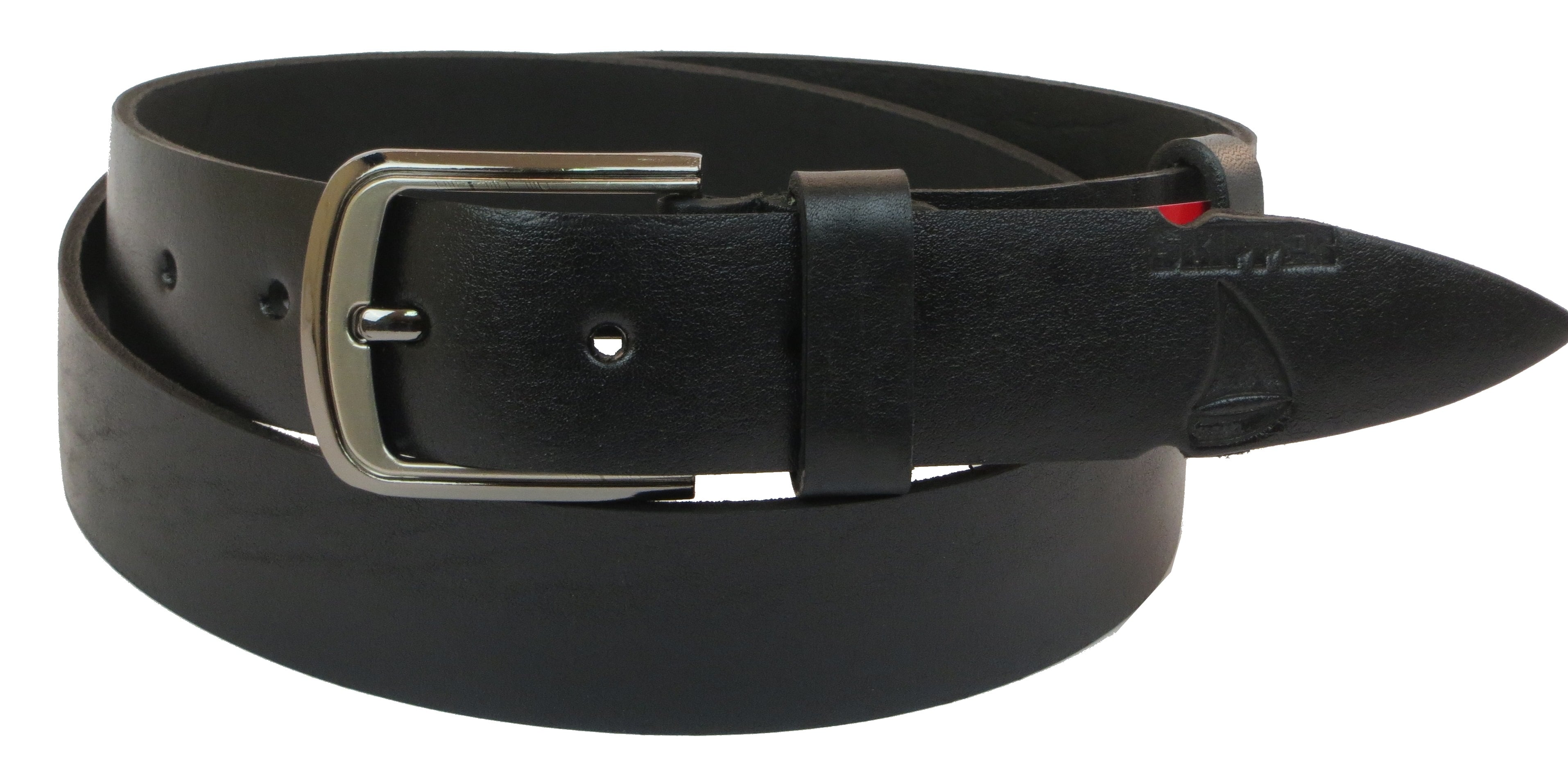 Ремень мужской Skipper кожаный Черный (1022-38)