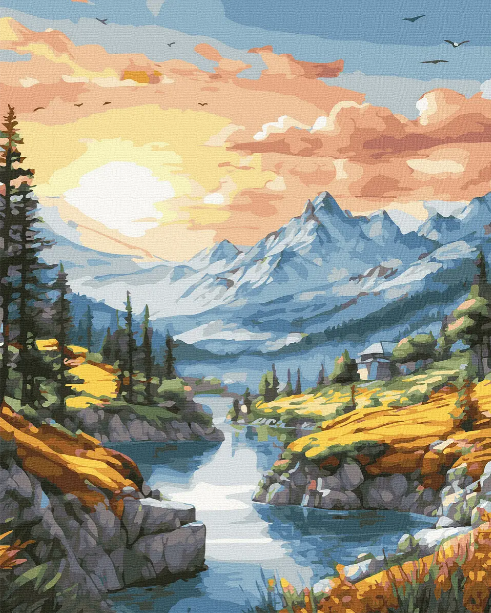 Картина по номерам Rainbow Art Горная река 40х50 cv (GX47324)