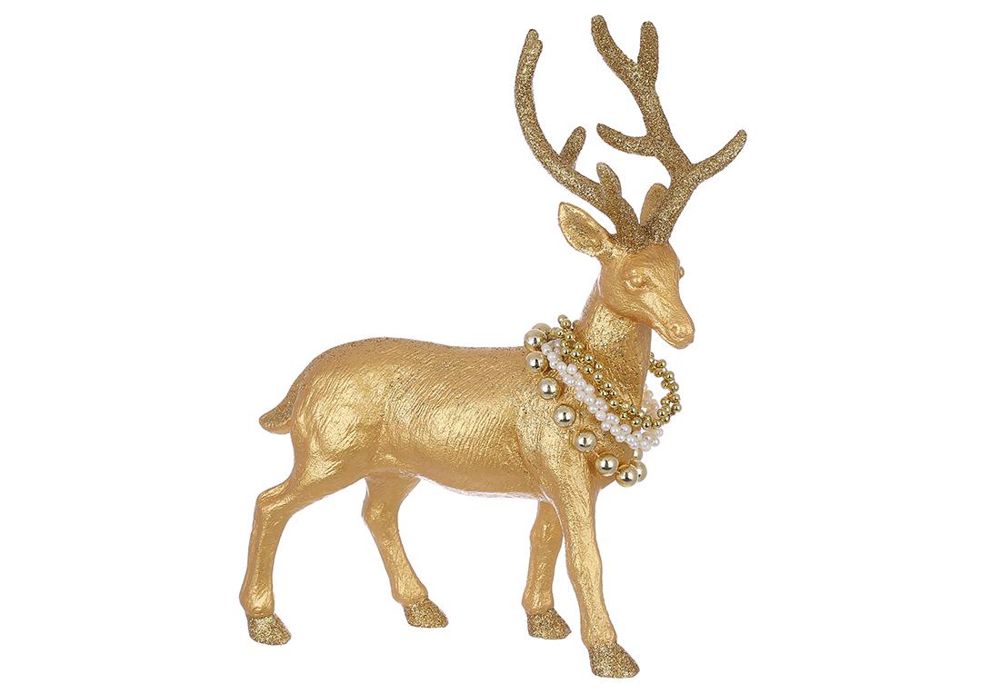 Фигура новогодняя декоративная BonaDi Олень 31 см Золотой (A-015)