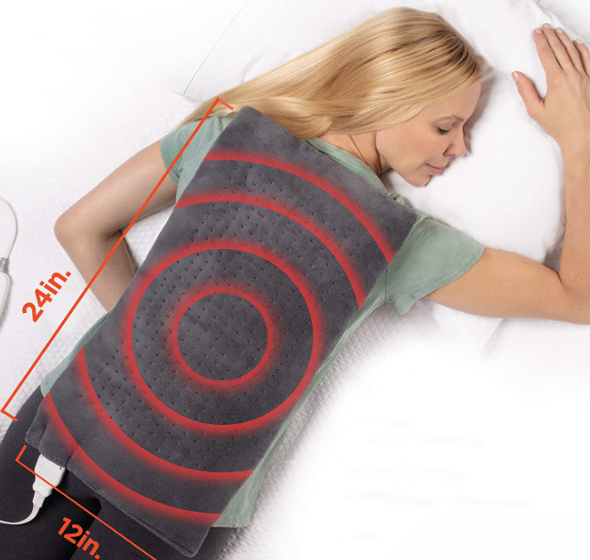 Коврик для спины массажный и согревающий Massaging weighted heating pad в чехле Gray (784779568) - фото 4