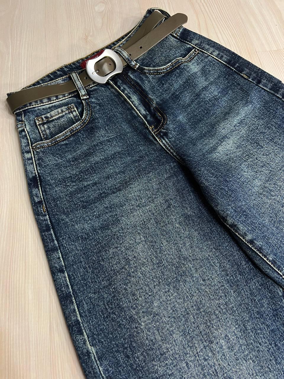 Джинси жіночі Vanver 8206 skater jeans широкі з ременем р. 25 66 см 97 см Синій - фото 4