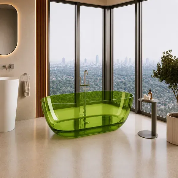 Ванна окремостояча VBI VESUVIO Green скляна 170х78 см Зелений (39085756)