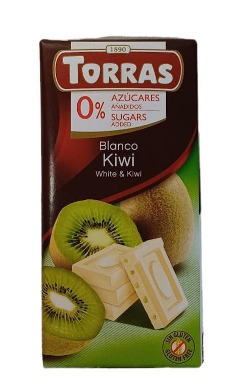 Шоколад білий Torras з ківі без цукру/глютену 75 г (58829)