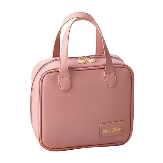 Косметичка дорожная органайзер из экокожи с ручками Розовый (ОКД-133-24)