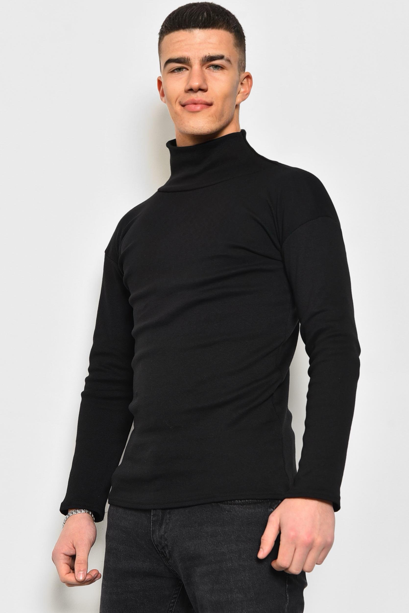 Гольф чоловічий на флісі L Чорний (171888) - фото 2 Гольф чоловічий на флісі L Чорний (171888) - фото 2