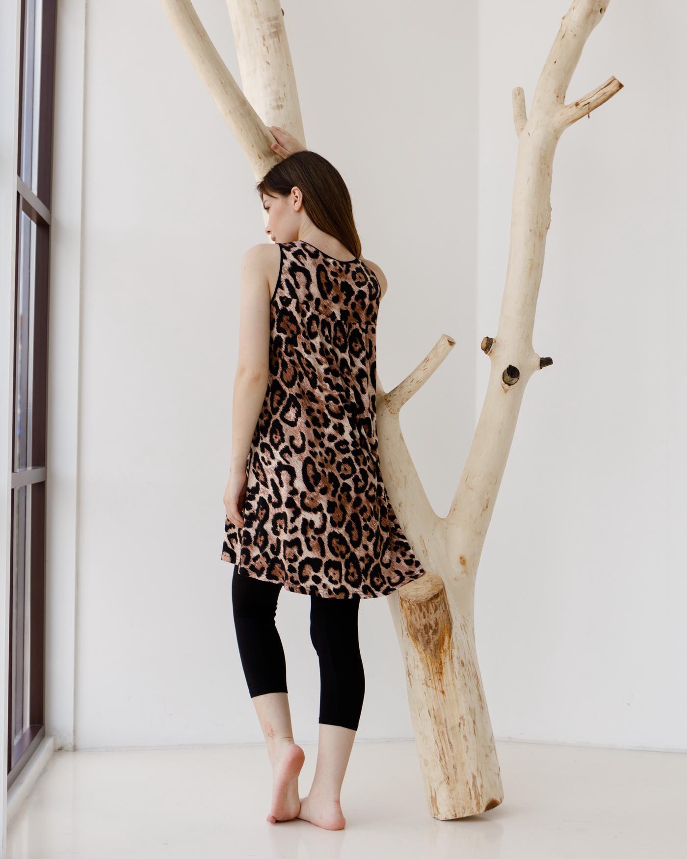 Пижама женская с капри Леопард S (90428) - фото 2 Пижама женская с капри Леопард S (90428) - фото 2