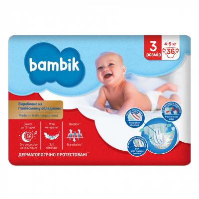 Підгузок Bambik Midi 3 4-9 кг 36 шт. (43406500)