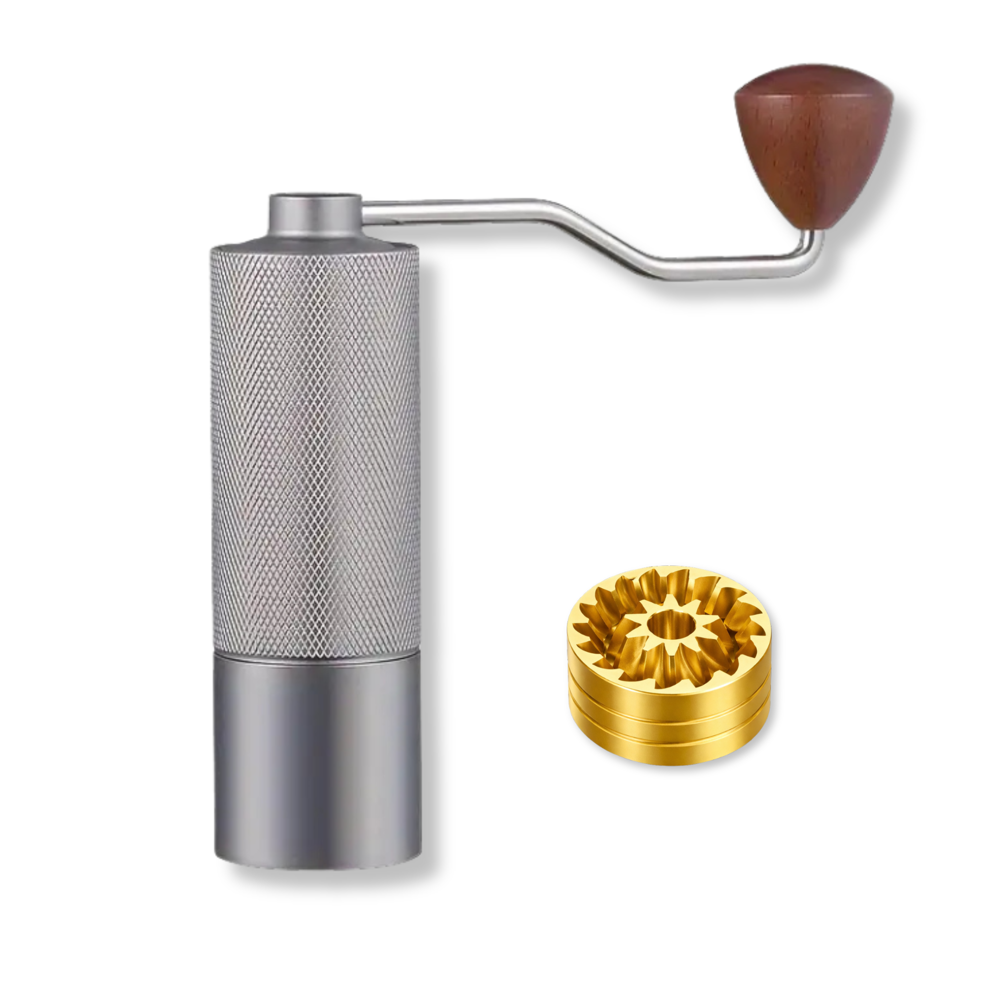 Кофемолка ручная с усиленными жерновами 11-лучей металлическая Серебристый (7023)