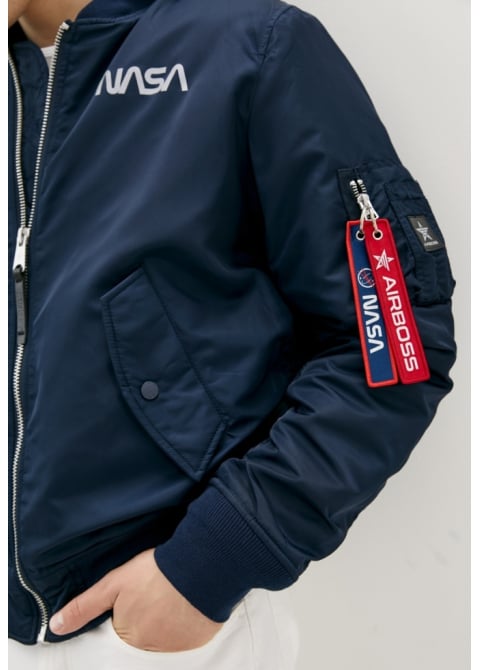 Куртка-бомбер Airboss MA-1 Hooded NASA 4XL Синий (28682) - фото 3